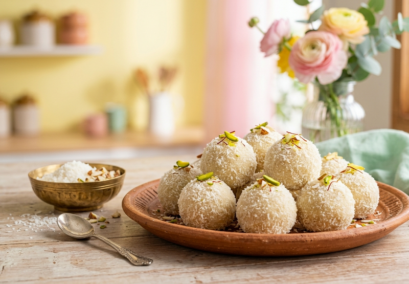 10-Minute Instant Coconut Ladoo : The Ultimate Quick Indian Dessert