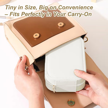 Travel Makeup Box with LED Mirror | Compact Beauty & Jewelry Case White