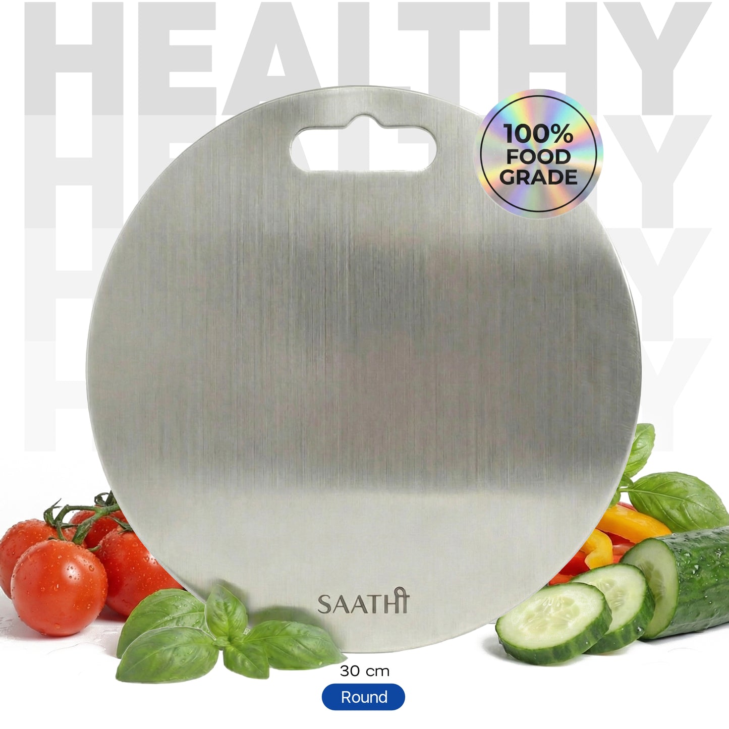 Premium Stainless Steel Chopping Board Round 30 cm