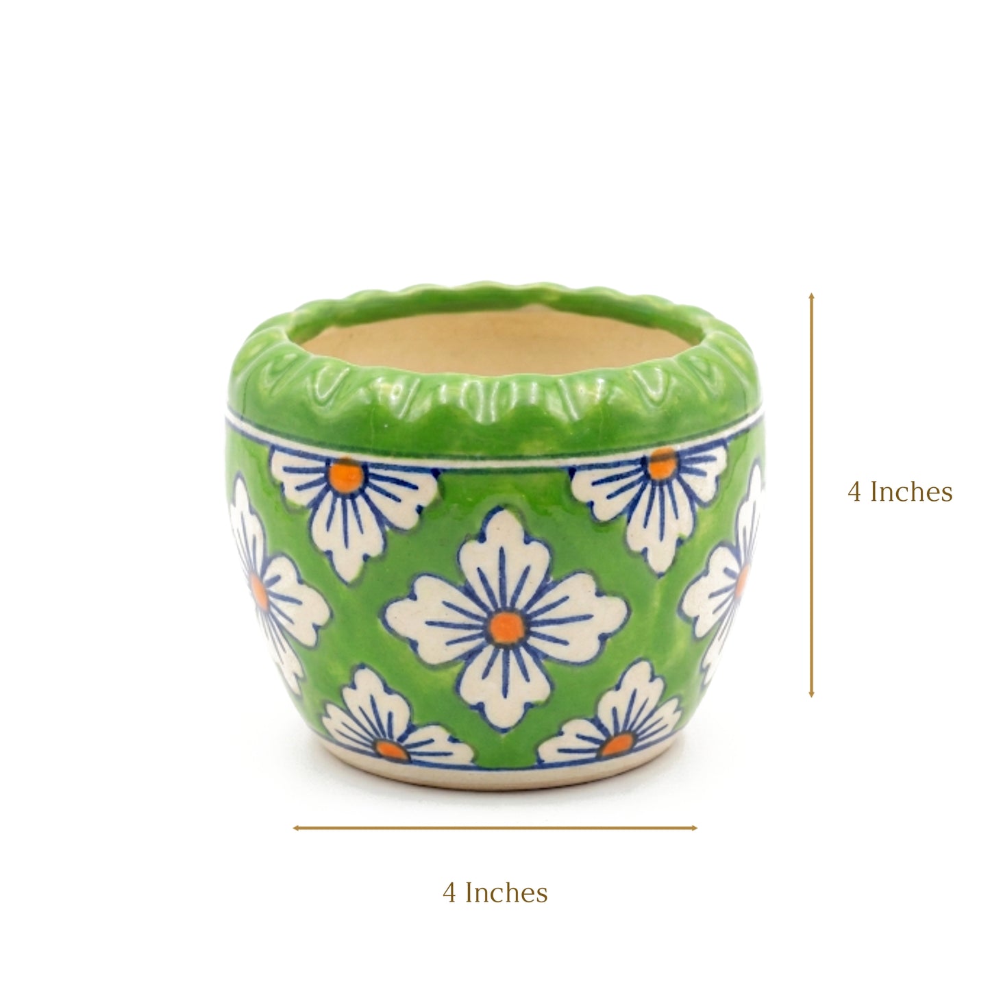 Handcrafted Floral Ceramic Planters | Multicolored Bohemian Succulent Pots