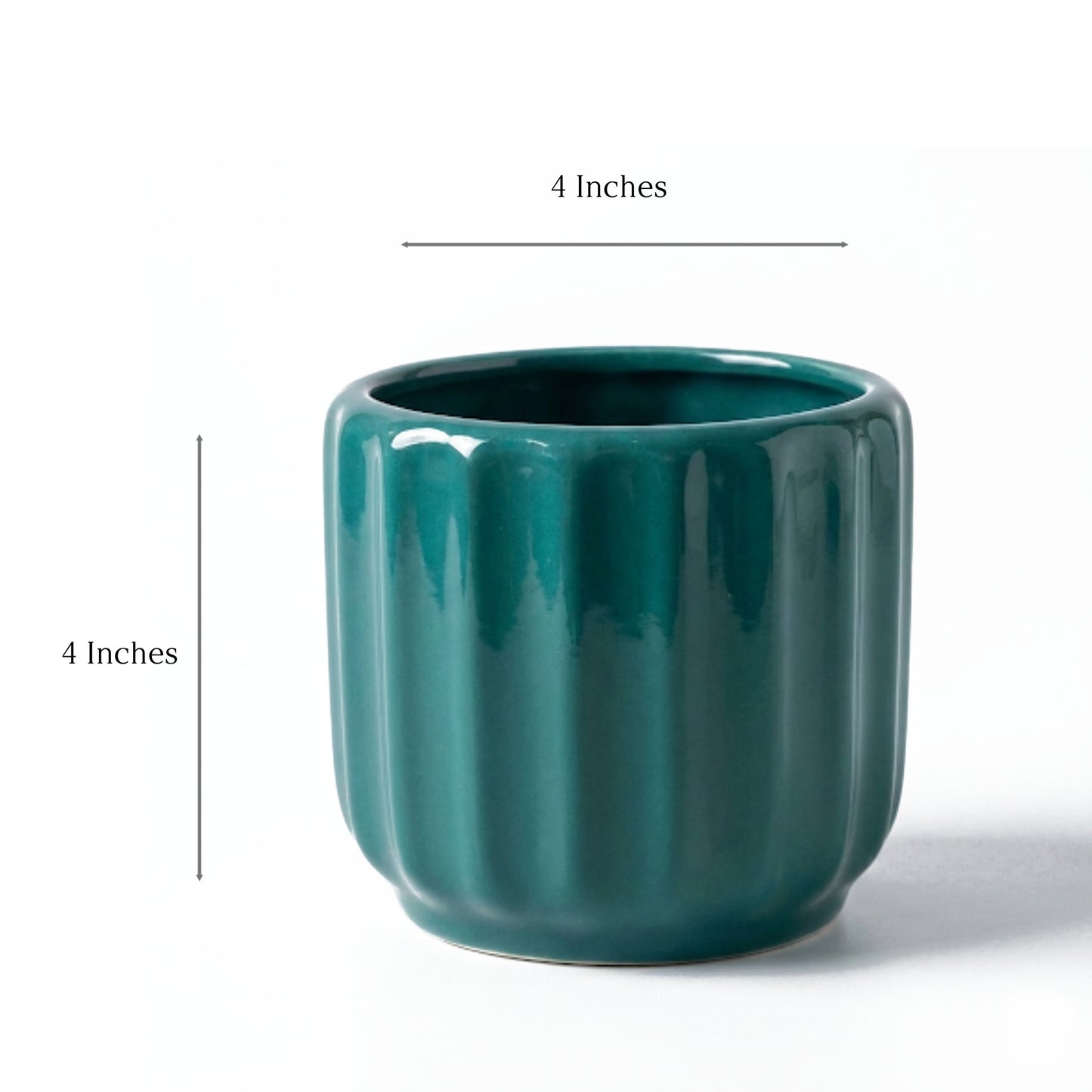 Fluted Ceramic Cylinder Planter | Modern Ribbed Pot for Indoor Plants