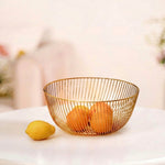 Modern Gold Wire Basket | Minimalist Metal Fruit Bowl (10